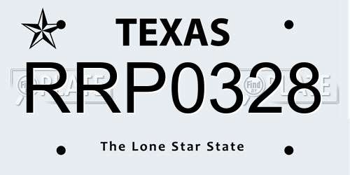 RRP0328 Texas License Plate