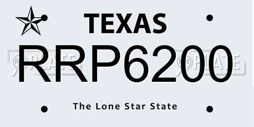 RRP6200 Texas License Plate
