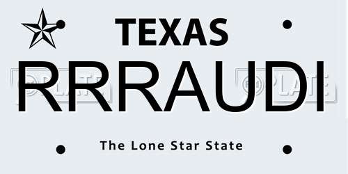RRRAUDI Texas License Plate