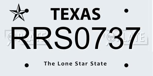 RRS0737 Texas License Plate