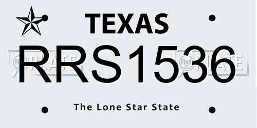 RRS1536 Texas License Plate