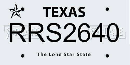 RRS2640 Texas License Plate