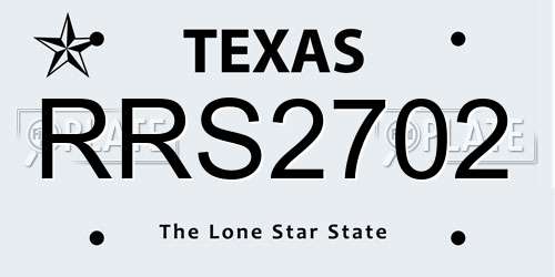 RRS2702 Texas License Plate