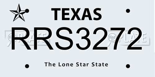 RRS3272 Texas License Plate