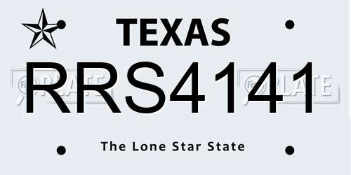 RRS4141 Texas License Plate