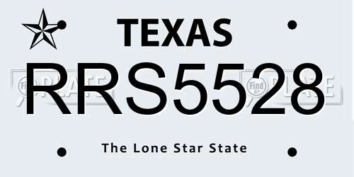 RRS5528 Texas License Plate