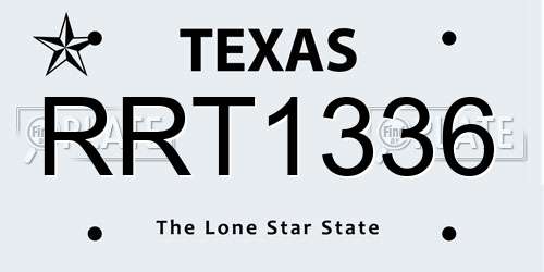 RRT1336 Texas License Plate