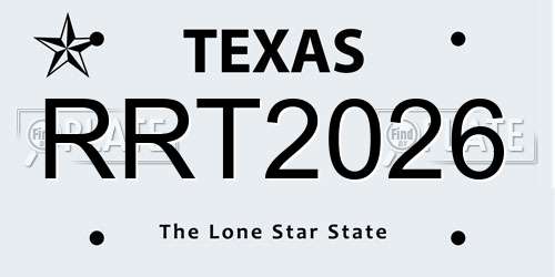 RRT2026 Texas License Plate