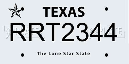 RRT2344 Texas License Plate