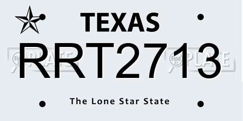 RRT2713 Texas License Plate