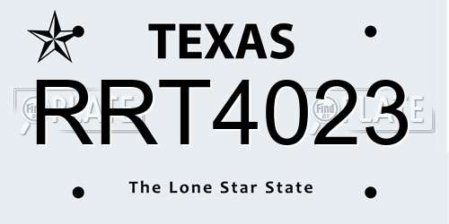 RRT4023 Texas License Plate
