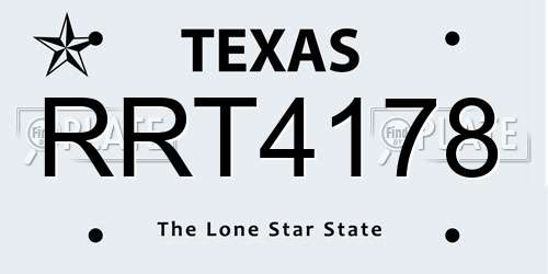 RRT4178 Texas License Plate