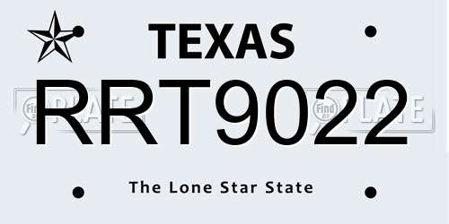 RRT9022 Texas License Plate