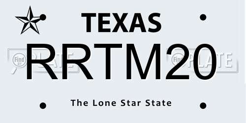 RRTM20 Texas License Plate