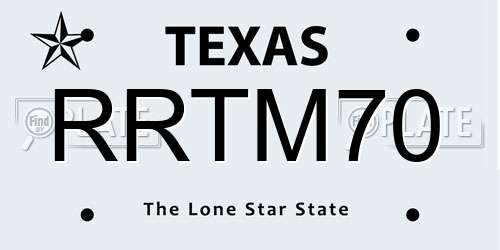 RRTM70 Texas License Plate