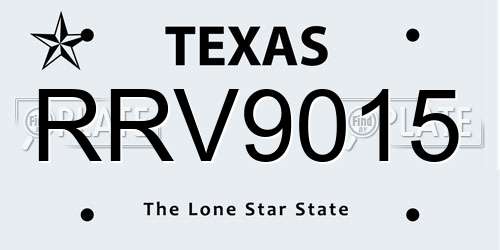 RRV9015 Texas License Plate