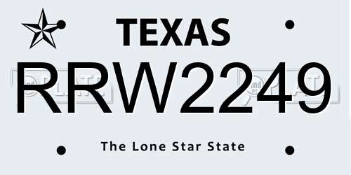 RRW2249 Texas License Plate