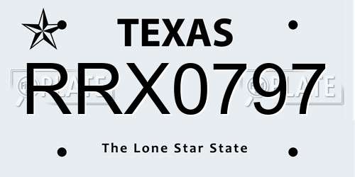 RRX0797 Texas License Plate