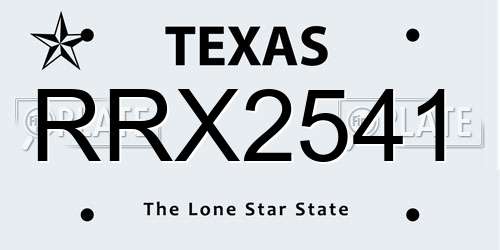 RRX2541 Texas License Plate