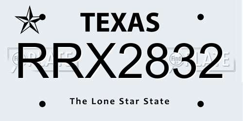 RRX2832 Texas License Plate