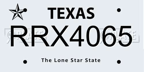 RRX4065 Texas License Plate