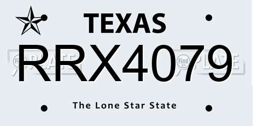 RRX4079 Texas License Plate