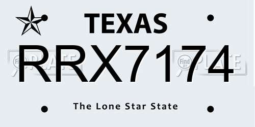 RRX7174 Texas License Plate
