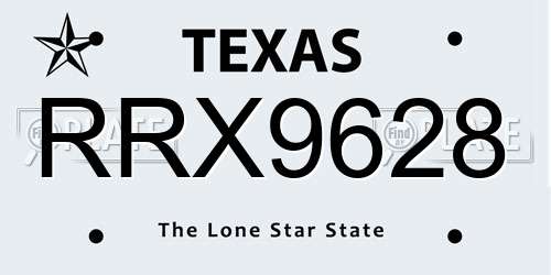 RRX9628 Texas License Plate