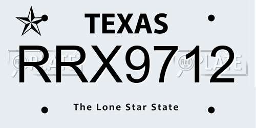 RRX9712 Texas License Plate