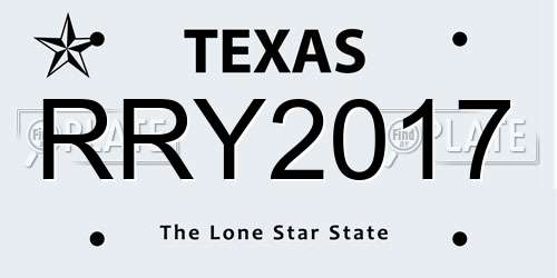 RRY2017 Texas License Plate