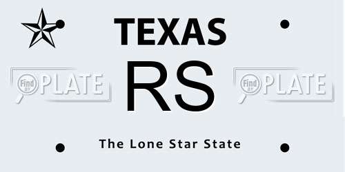 RS Texas License Plate