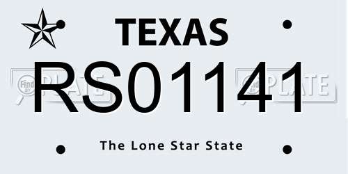 RS01141 Texas License Plate