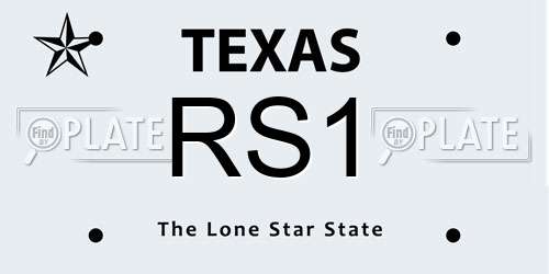 RS1 Texas License Plate