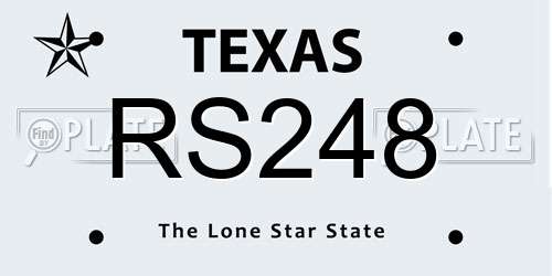 RS248 Texas License Plate