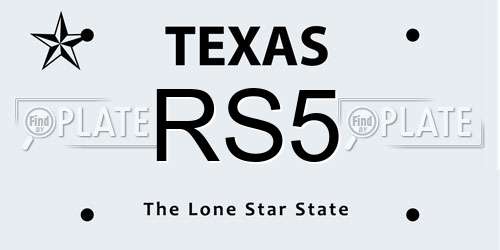 RS5 Texas License Plate