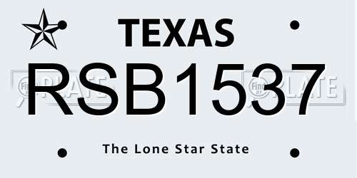 RSB1537 Texas License Plate