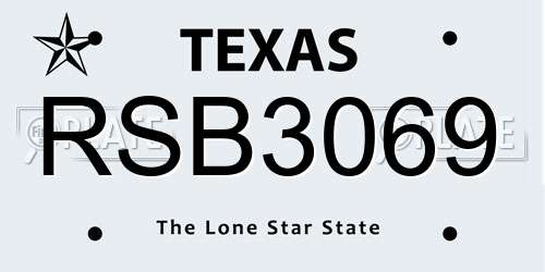 RSB3069 Texas License Plate
