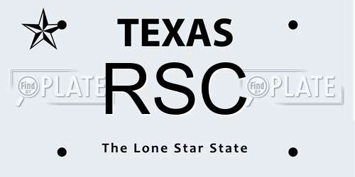 RSC Texas License Plate