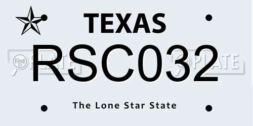 RSC032 Texas License Plate