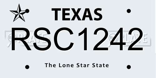 RSC1242 Texas License Plate
