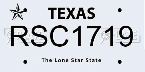 RSC1719 Texas License Plate