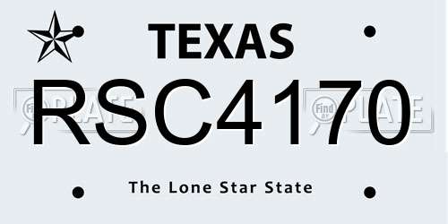 RSC4170 Texas License Plate