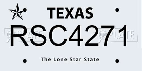 RSC4271 Texas License Plate