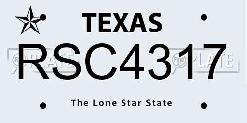 RSC4317 Texas License Plate