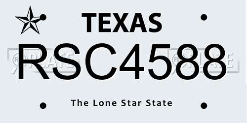 RSC4588 Texas License Plate