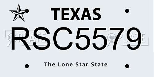 RSC5579 Texas License Plate
