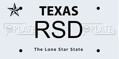 RSD Texas License Plate