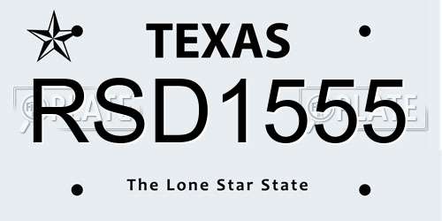 RSD1555 Texas License Plate