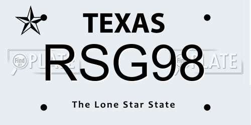 RSG98 Texas License Plate