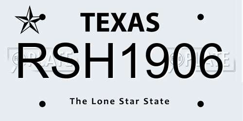 RSH1906 Texas License Plate